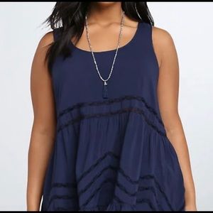 COPY - Torrid Women’s Challis hi-low Ruffle Lace Top